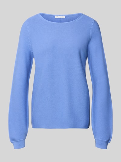 Productfoto, Regular Fit Pullover met structuurpatroon van Christian Berg Woman, katoen, ronde hals, elastische mouwboorden, blauw