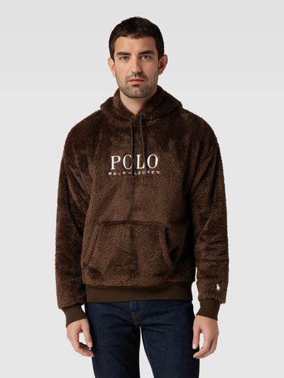 Polo Ralph Lauren Hoodie met labelstitching Chocoladebruin - 4