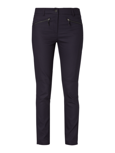 comma Skinny Fit Stoffhose mit Steppnähten Marine 2