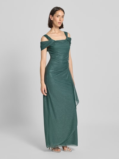 Vera Mont Avondjurk in off shoulder-look met plooien Groen - 1