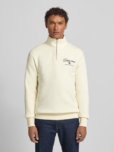 GANT Sweatshirt mit Stehkragen und Reißverschluss Offwhite 4