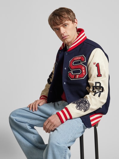 Superdry College-Jacke aus Woll-Mix mit Stehkragen Marine 3