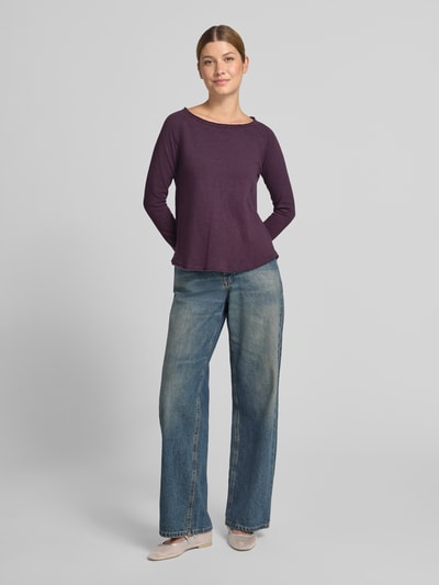 Rich & Royal Longleeve mit Rollsaum und Raglanärmeln Aubergine 1