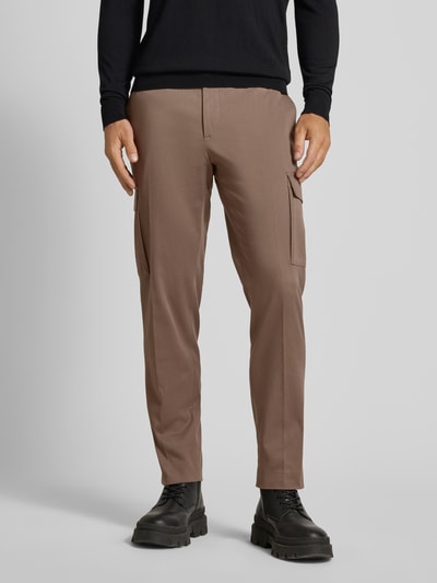 CK Calvin Klein Regular fit cargobroek met cargozakken Cognac - 4