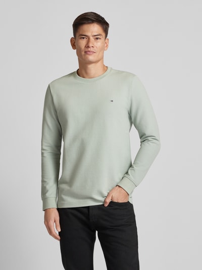 Christian Berg Men Longsleeve mit Label-Stitching Oliv 4