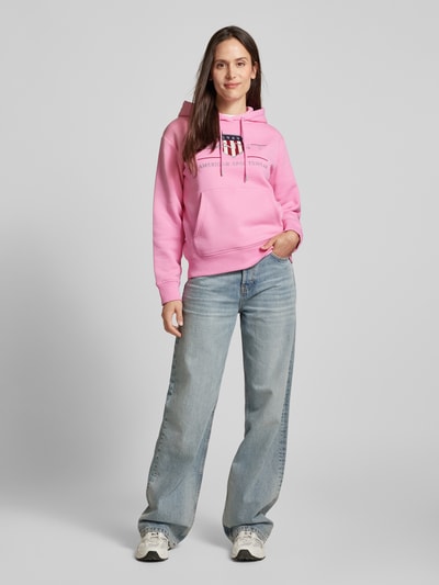 Gant Hoodie mit Label-Stitching Pink 1