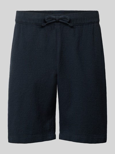 Produktfoto, Shorts mit elastischem Bund und Tunnelzug von MCNEAL aus dunkelblauem Baumwoll-Mix, Regular Fit, strukturierte Oberfläche