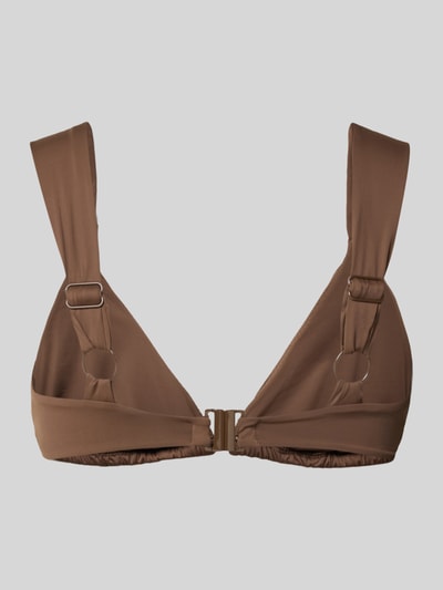 Produktfoto, Bikini-Oberteil mit breiten Trägern Modell 'ZADIE SOLID' von Neo Noir, braun, Material-Mix mit Stretch-Anteil, Hakenverschluss.