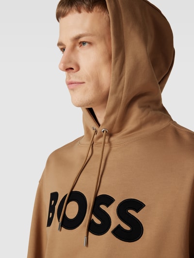 BOSS Hoodie mit Logo-Stitching Modell 'Sullivan' Beige 3