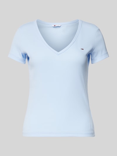 Tommy Jeans T-Shirt in Ripp-Optik Hellblau 1