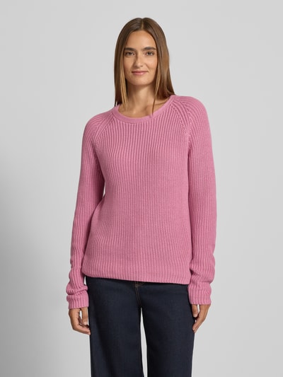Fynch-Hatton Sweter z dzianiny z prążkowanymi wykończeniami Różowawy 4