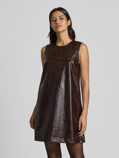 Stefanel Minikleid in Leder-Optik Dunkelbraun 4