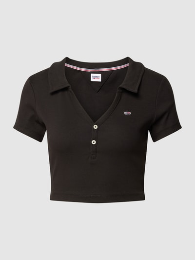 Tommy Jeans Kort poloshirt in riblook Zwart - 2