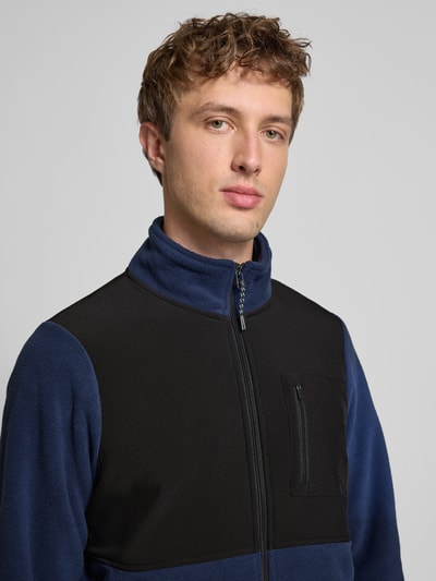 Blend Fleecejack met ritszakken, model 'MARIO' Marineblauw - 3