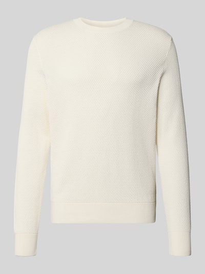 BOSS Regular Fit Pullover aus reiner Baumwolle Modell 'Lalex' Offwhite 1