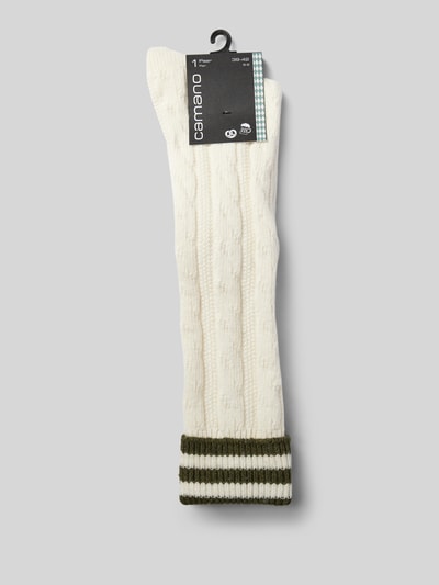 camano Socken mit Zopfmuster Modell 'COSY WIESN' Offwhite Melange 3