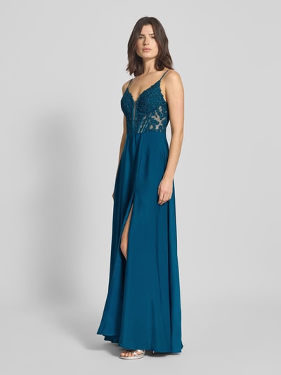 Mascara Sukienka wieczorowa z dekoltem w kształcie serca Petrol 1