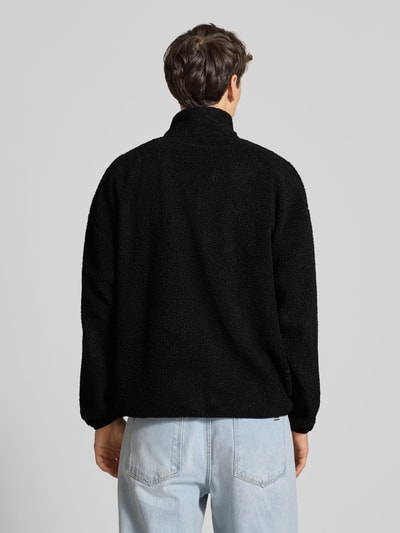 REVIEW Fleecejacke mit Stehkragen und Label-Detail Black 5