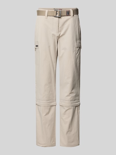 Produktfoto, Straight Fit Wanderhose mit Zip-Off von G.I.G.A. DX, beige, glatte Oberfläche, abnehmbarer Gürtel, Knopf-Reißverschluss, Bundweite 113 cm, Innenbeinlänge 80 cm