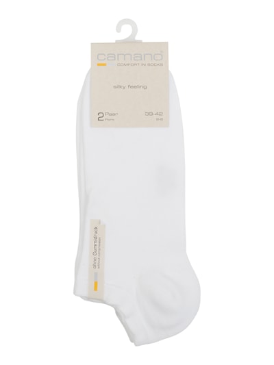 camano Sneakersocken aus Viskosemischung im 2er-Pack Weiss 2