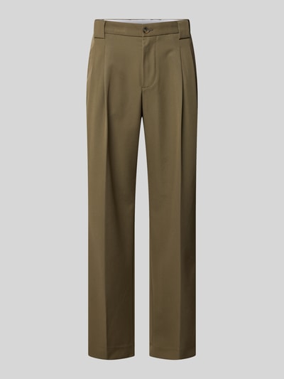 MCNEAL Stoffhose mit Bügelfalten und Eingrifftaschen Oliv 2
