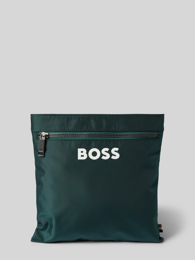 BOSS Umhängetasche mit Label-Print Modell 'Catch_3.0_Envelope' Gruen 2