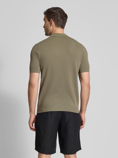 GRAN SASSO Regular Fit Poloshirt mit V-Ausschnitt Oliv 5