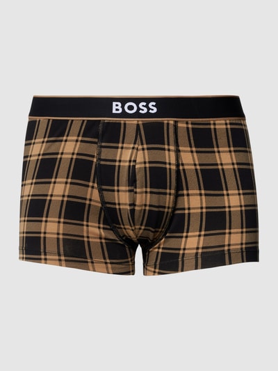 BOSS Boxershort met ruitmotief, model 'Trunk' Beige - 2