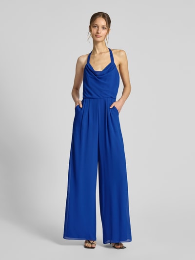 Jake*s Cocktail Jumpsuit met plissévouwen en ronde hals Koningsblauw - 4