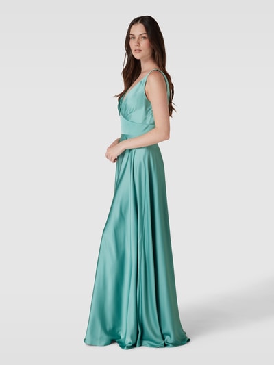 Luxuar Abendkleid mit V-Ausschnitt Mint 1