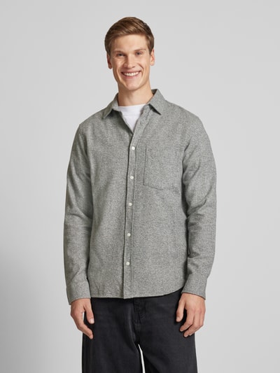 Jack & Jones Vrijetijdsoverhemd met borstzak, model 'JAMES' Lichtgrijs gemêleerd - 4