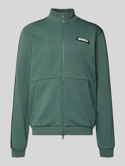 Produktfoto, Sweatjacke mit Stehkragen und Zweiwege-Reißverschluss von EA7 Emporio Armani in Grün, Regular Fit, Eingrifftaschen, Label-Detail