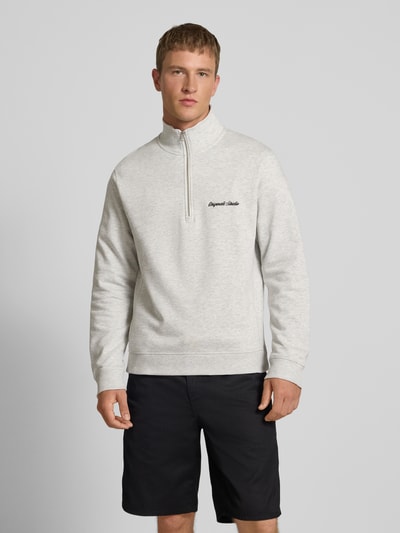 Jack & Jones Sweatshirt met schipperskraag en labelstitching Offwhite gemêleerd - 4