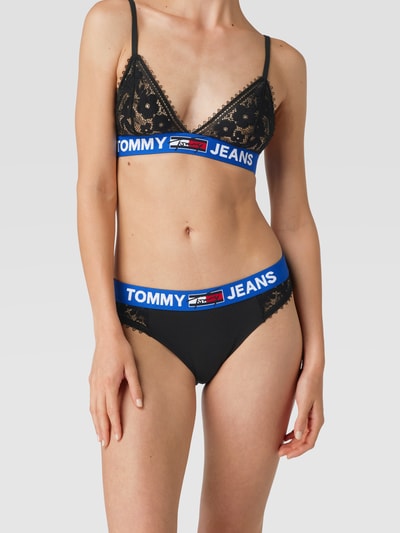 Tommy Jeans Slip met gebloemd kant Zwart - 1