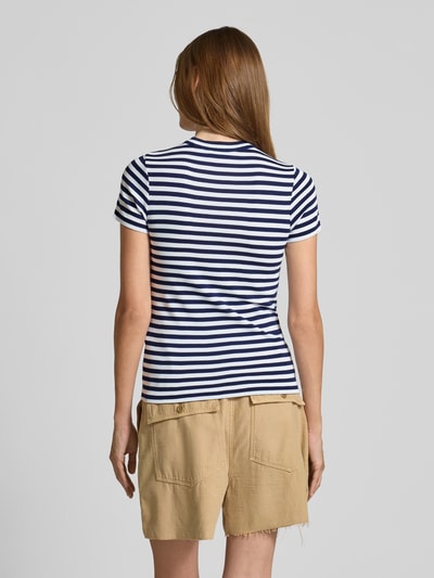 Polo Ralph Lauren T-shirt o kroju slim fit z czystej bawełny z okrągłym dekoltem Granatowy 5