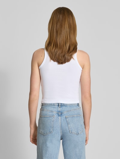 Review Top z wyhaftowanymi motywami Biały 5