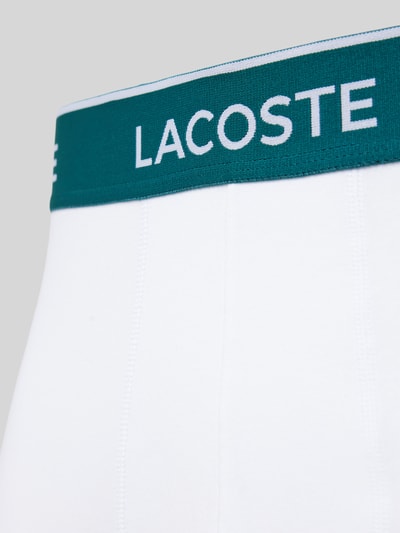 Lacoste Obcisłe bokserki z elastycznym paskiem z logo w zestawie 3 szt. Biały 2