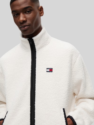 Tommy Jeans Regular Fit Fleecejacke mit Logo-Stitching Offwhite 3