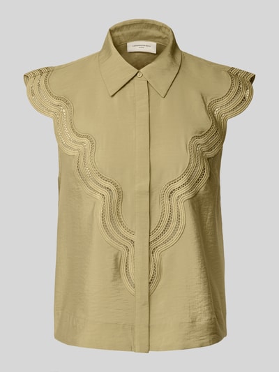 Copenhagen Muse Slim Fit Blusenshirt mit Kentkragen Modell 'COLE' Khaki 2