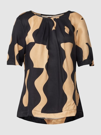 s.Oliver BLACK LABEL Blouseshirt van viscose met all-over motief Camel - 2