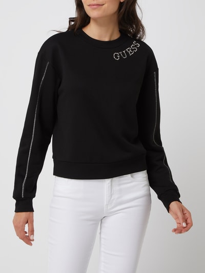 Guess Sweatshirt mit Logo-Applikation Modell 'Gurli' Black 4