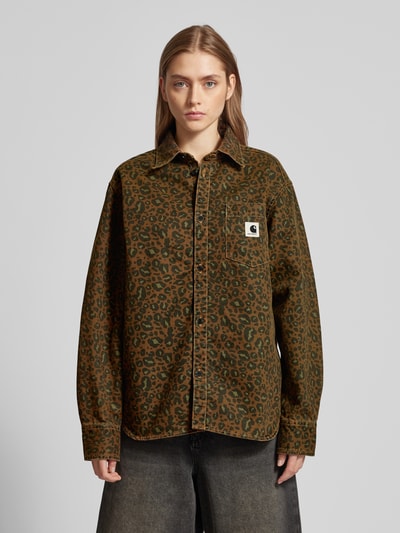 Carhartt Work In Progress Regular fit overhemdblouse met labelpatch Camel - 4