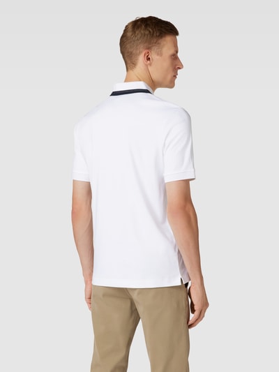 BOSS Slim Fit Poloshirt mit kurzem Reißverschluss Modell 'Polston' Weiss 5