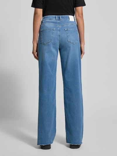 Marc Cain Wide Fit Jeans mit Fransen und Eingrifftaschen Hellblau Melange 5