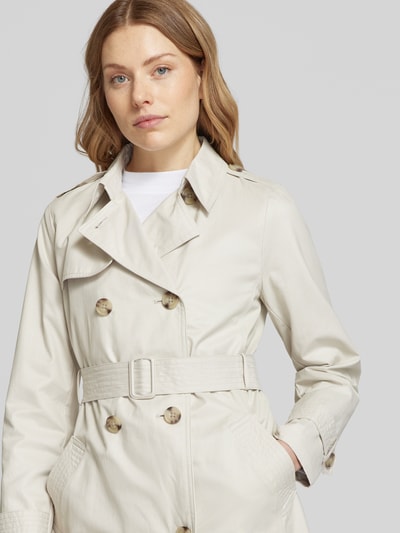 s.Oliver RED LABEL Slim Fit Trenchcoat aus Baumwoll-Mix mit Streifen-Futter Offwhite 3