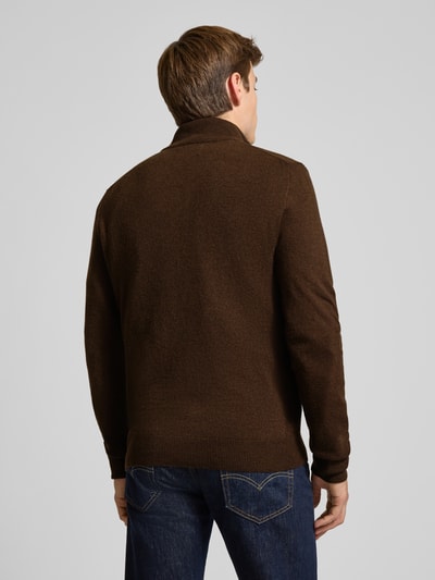 Polo Ralph Lauren Strickpullover aus Wolle mit Stehkragen und Reißverschluss Hellbraun 5