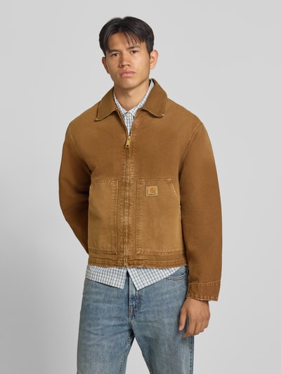 Carhartt Work In Progress Jacke mit Reißverschluss und Label-Detail Modell 'Dearborn' Cognac 4