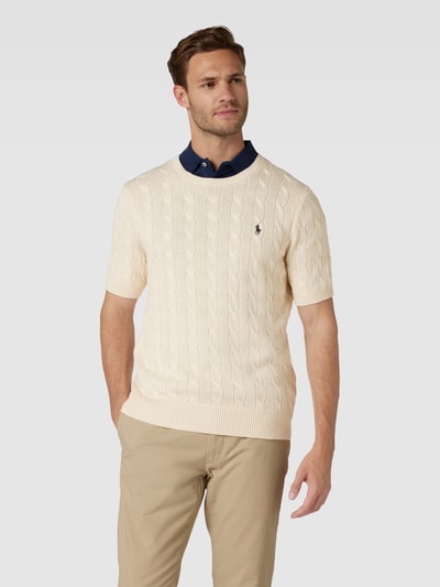 Polo Ralph Lauren Strickshirt mit Zopfmuster Offwhite 4