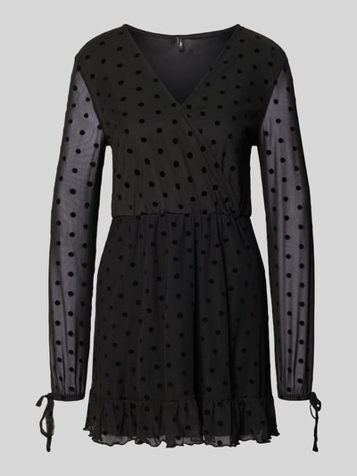 Only Getailleerde vrijetijdsjurk met diepe V-hals, model 'WRAP DRESS' Zwart - 2