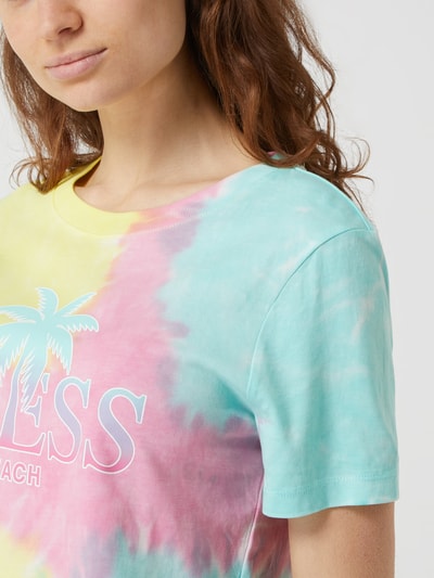 Guess Cropped T-Shirt im Batik-Look  Neon Pink 3